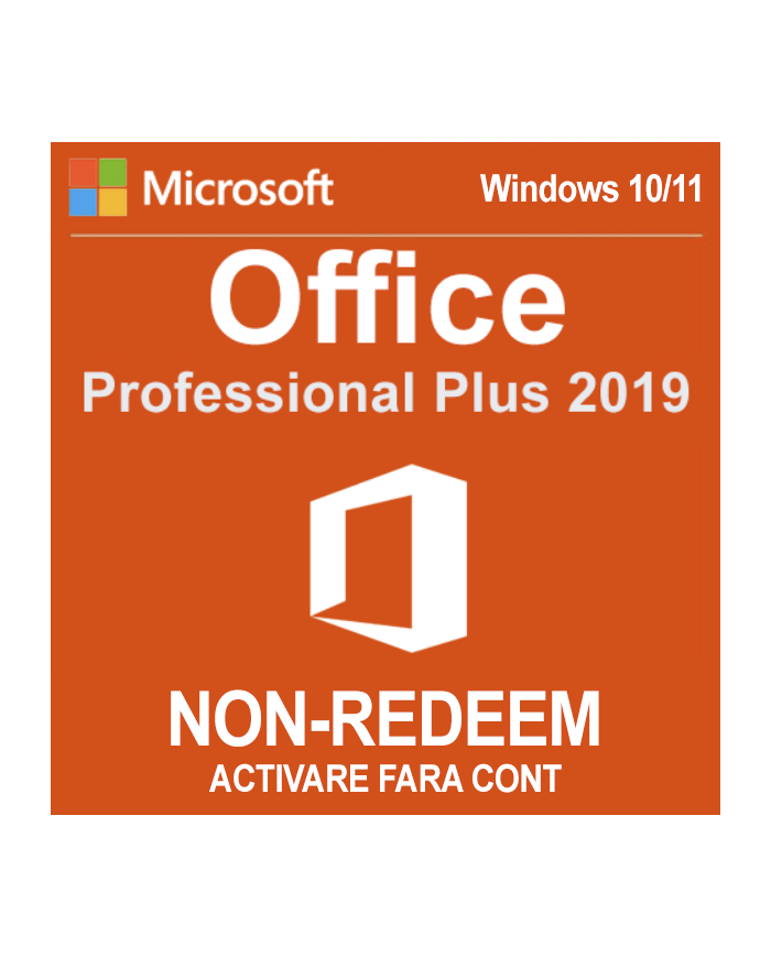 Microsoft Office 2019 Professional Plus, 32/64 bit, Toate limbile, Licenta electronica - Non-Redeem