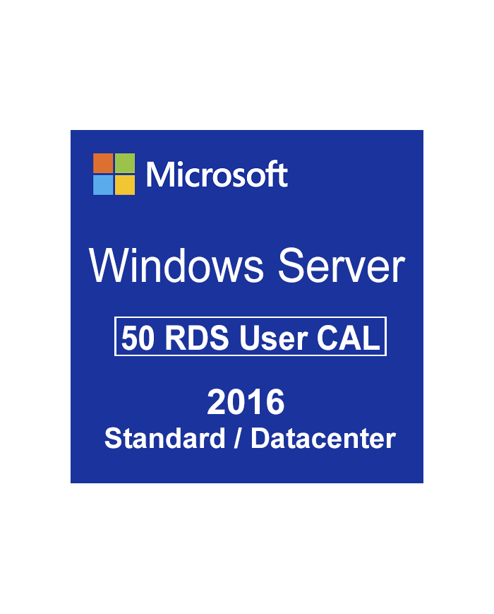 Microsoft Windows Server 2016 Standard/Datacenter - 50 RDS User CAL