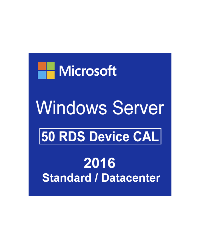 Microsoft Windows Server 2016 Standard/Datacenter - 50 RDS Device CAL