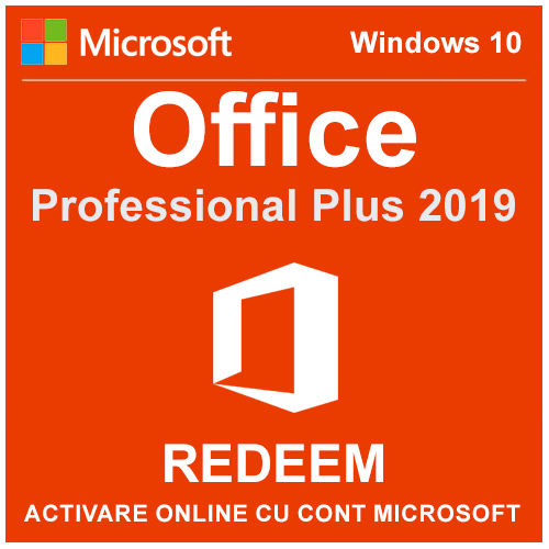 Microsoft Office 2019 Professional Plus, 32/64 bit, Toate limbile, Licenta electronica - Redeem